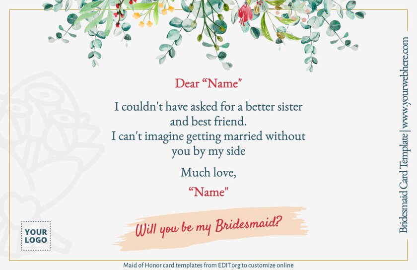 Make Free Bridesmaid Proposal Cards Make Free Bridesmaid Proposal Cards