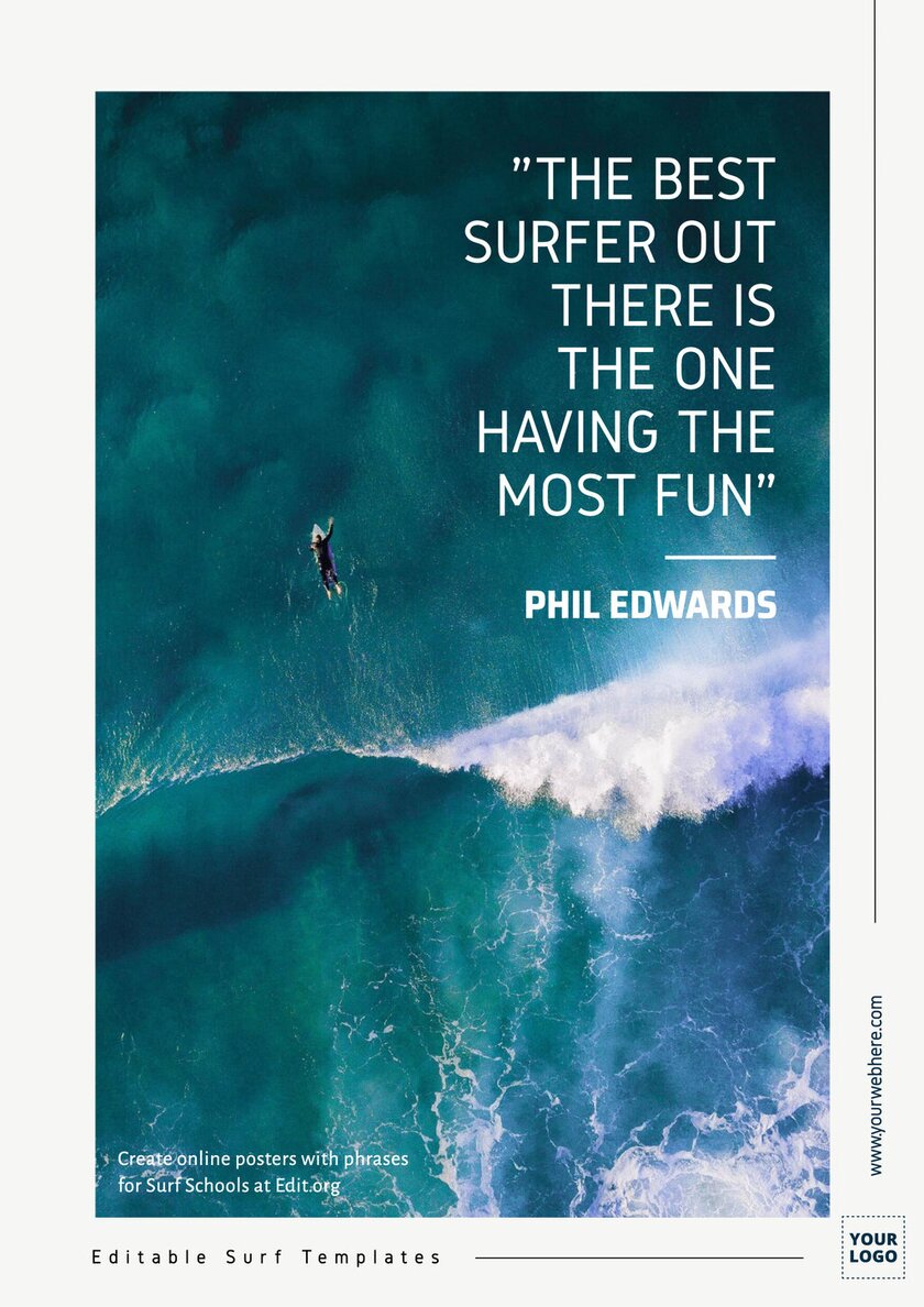 Free cool surf posters with quotes to customize online