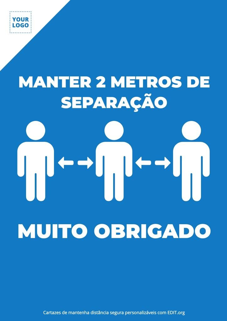 Cartazes de mantenha distância para a edição e impressão