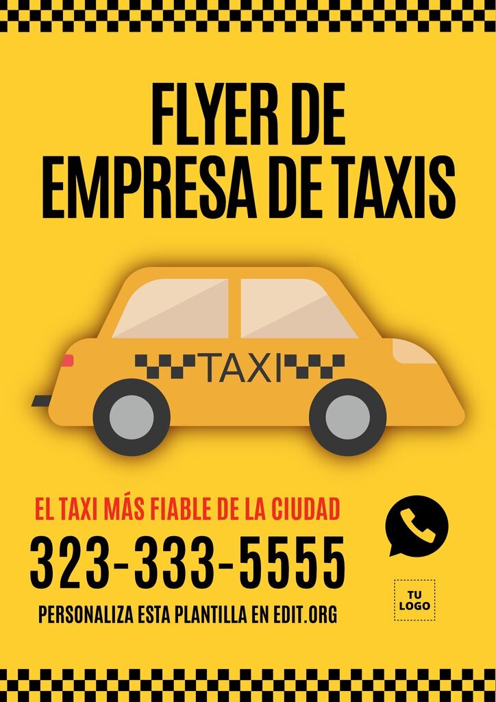 Flyer para personalizar online para empresas de táxi
