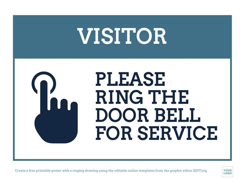 Ring the door bell sign with drawings to edit online and print