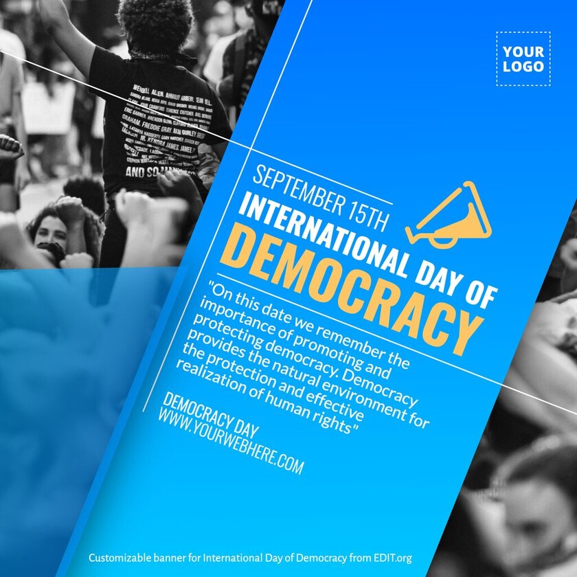 Banner per la Giornata internazionale della democrazia del 15 settembre