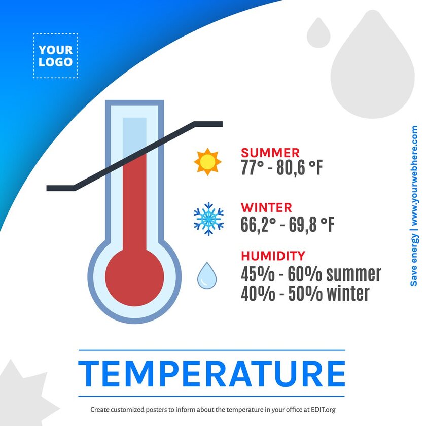 Customizable poster for office temperature