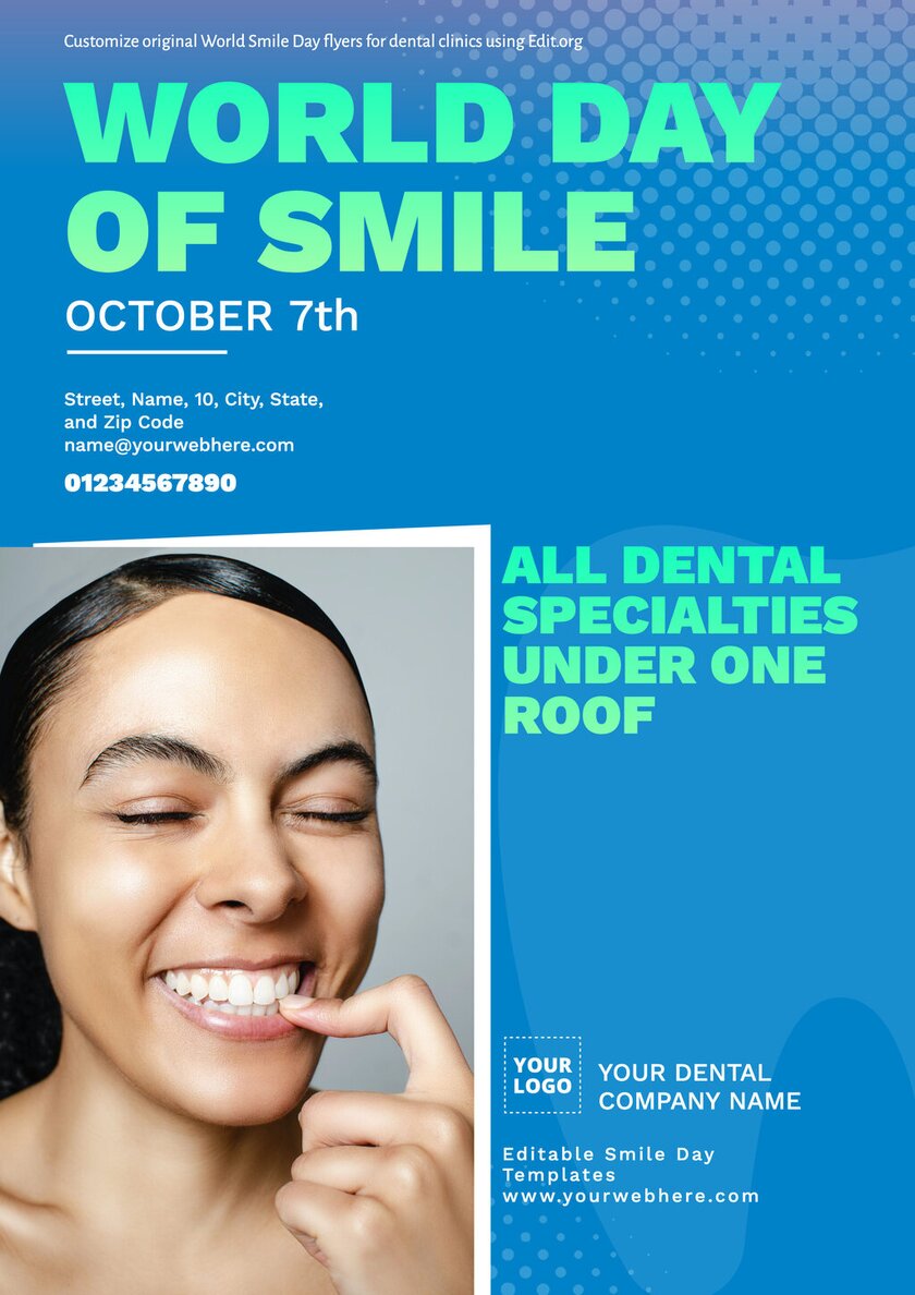 Editable Smile Day poster for dental clinic