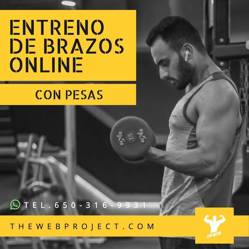 plantilla instagram sesión fitness workout pesas