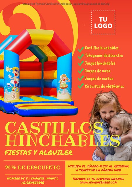 Crea Flyers De Castillos Hinchables Para Eventos