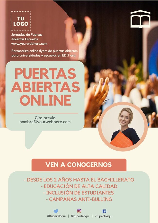 Flyers De Jornada De Puertas Abiertas Para Escuelas