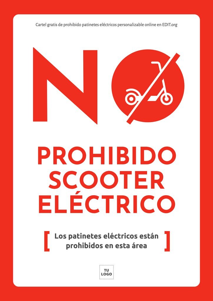 Plantilla gratuita de cartel prohibido scooters
