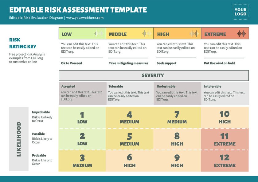 Customizable business risk analysis template