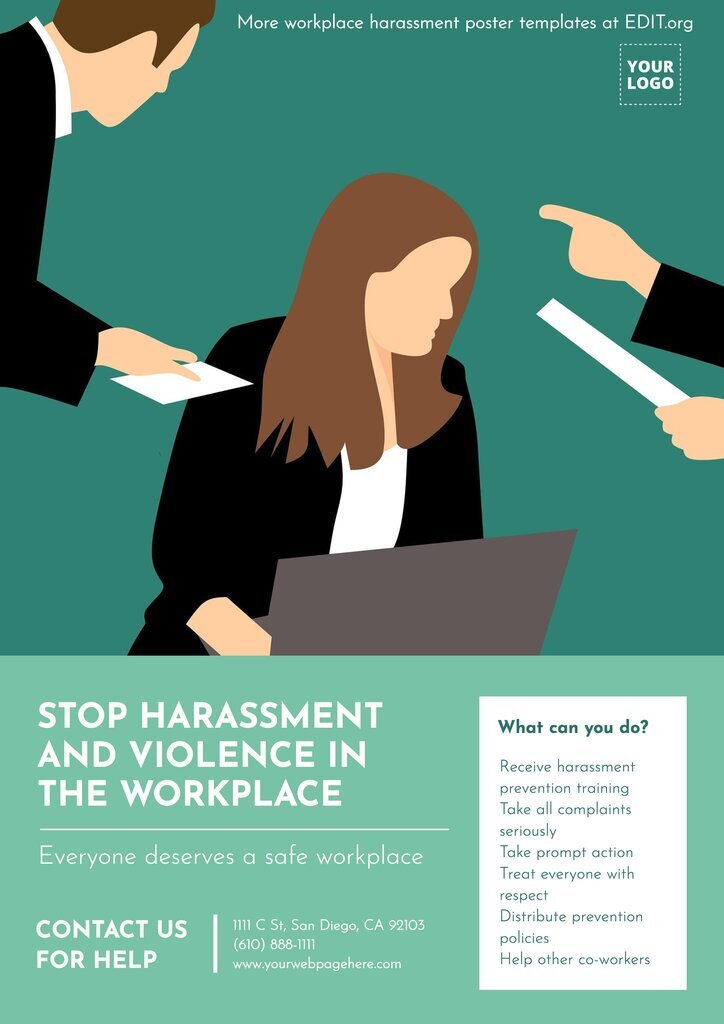 Free workplace harassment flyer and poster templates