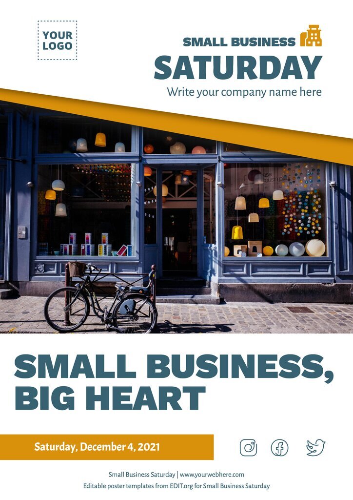 Free Saturday small business day poster for events