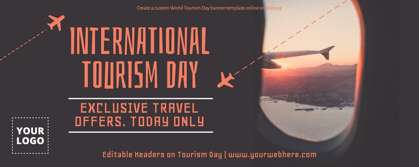 Editable banner for Tourism Day for social media
