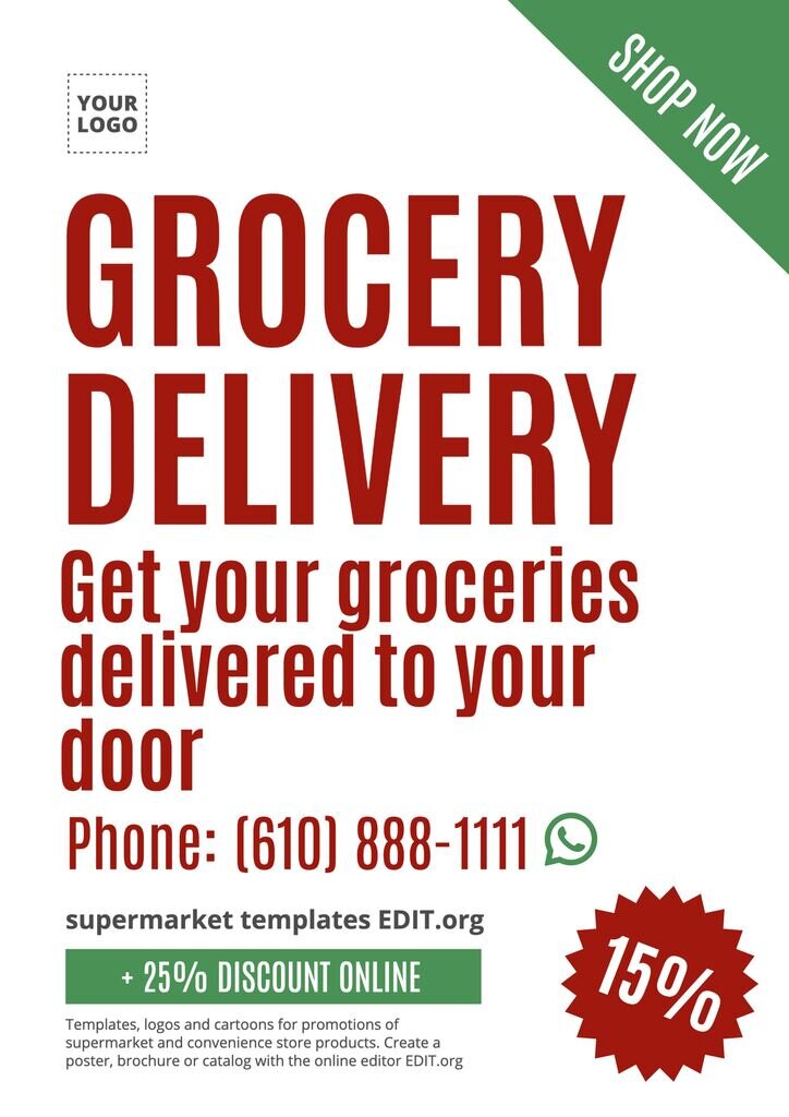 grocery delivery template to edit online for free