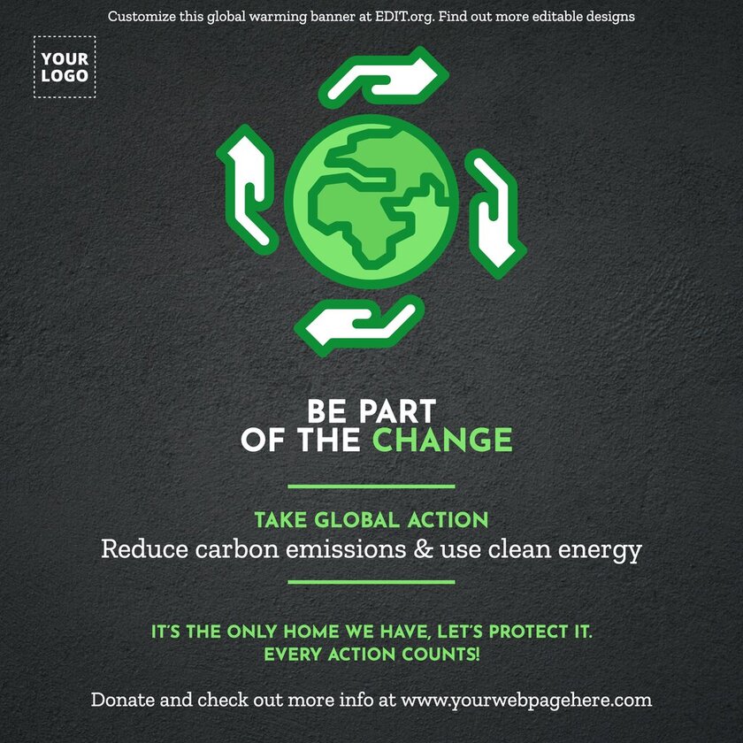 Poster over klimaatverandering en opwarming van de aarde