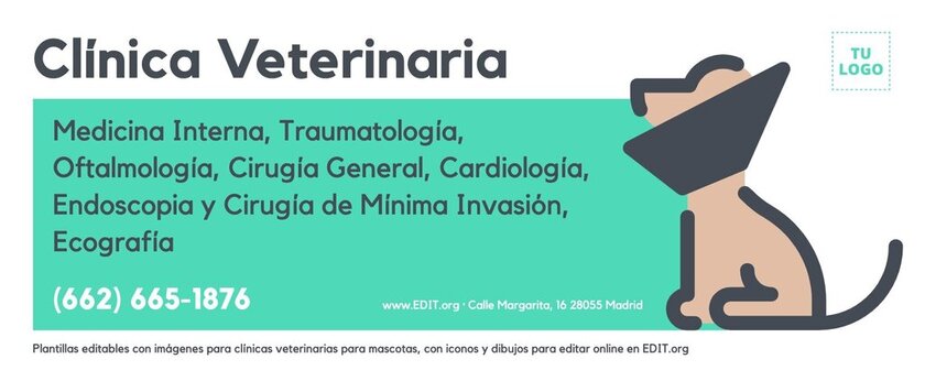 Plantilla de banner editable online para clinica veterinaria