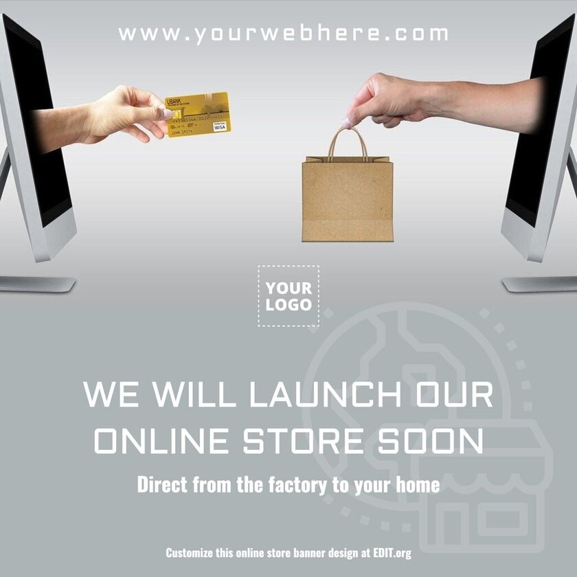 Custom banner for online shopping website