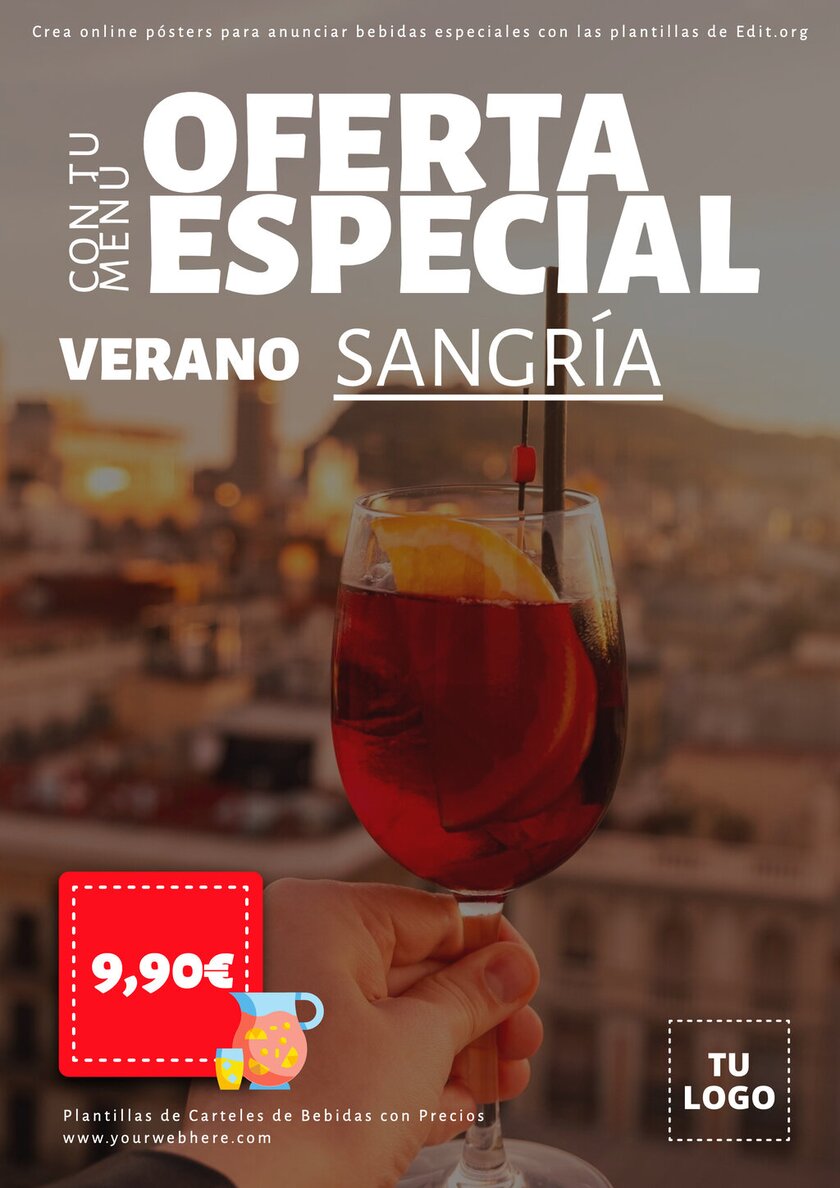 Crea anuncio publicitario de bebidas alcoholicas para sangría