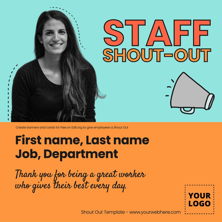 Free editable Staff Shout Out template to print