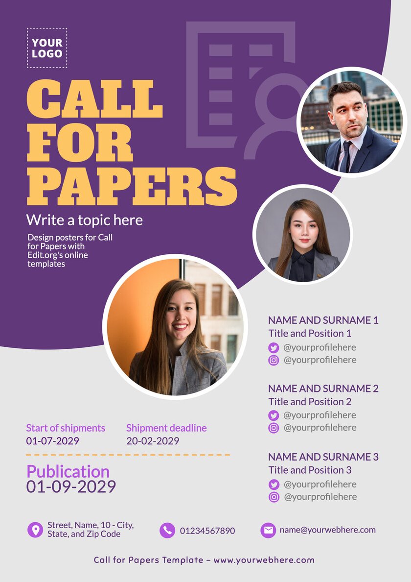 Customizable flyer template for call for essays