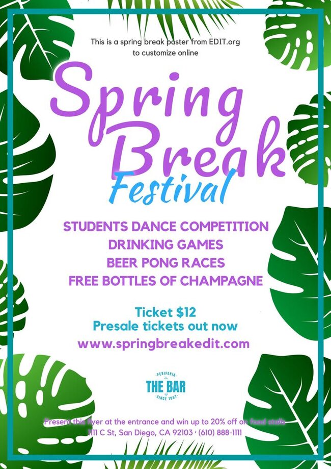 Custom Spring Break Flyer Templates