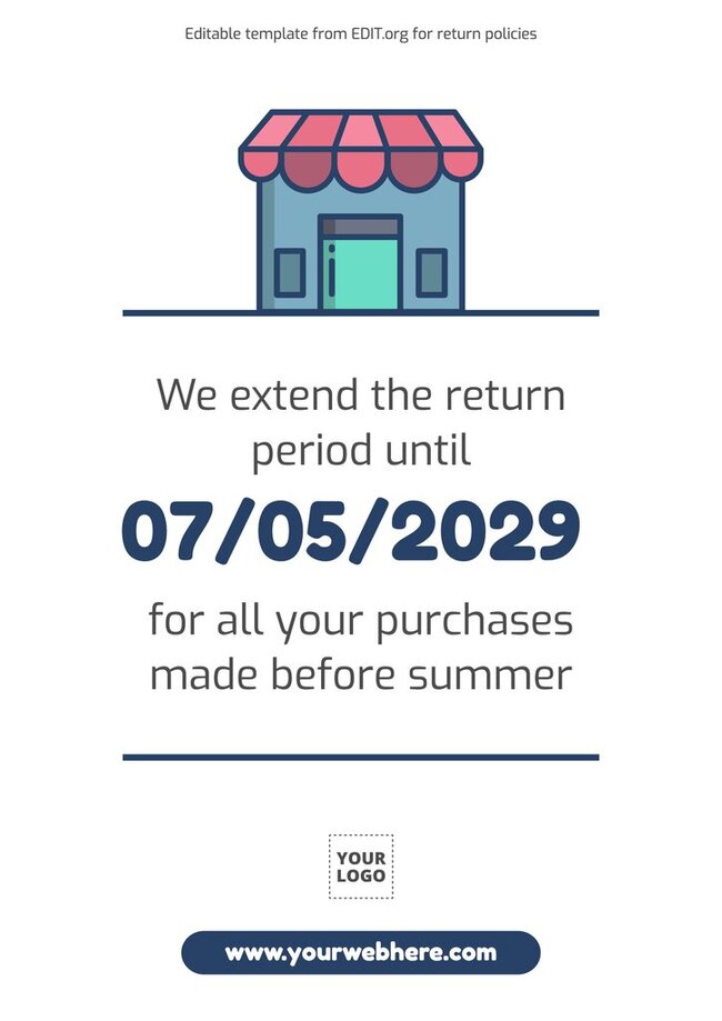 Customize a No Refund Policy sign for your business