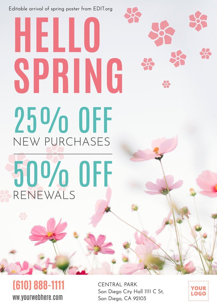 Editable poster about spring offers and discounts