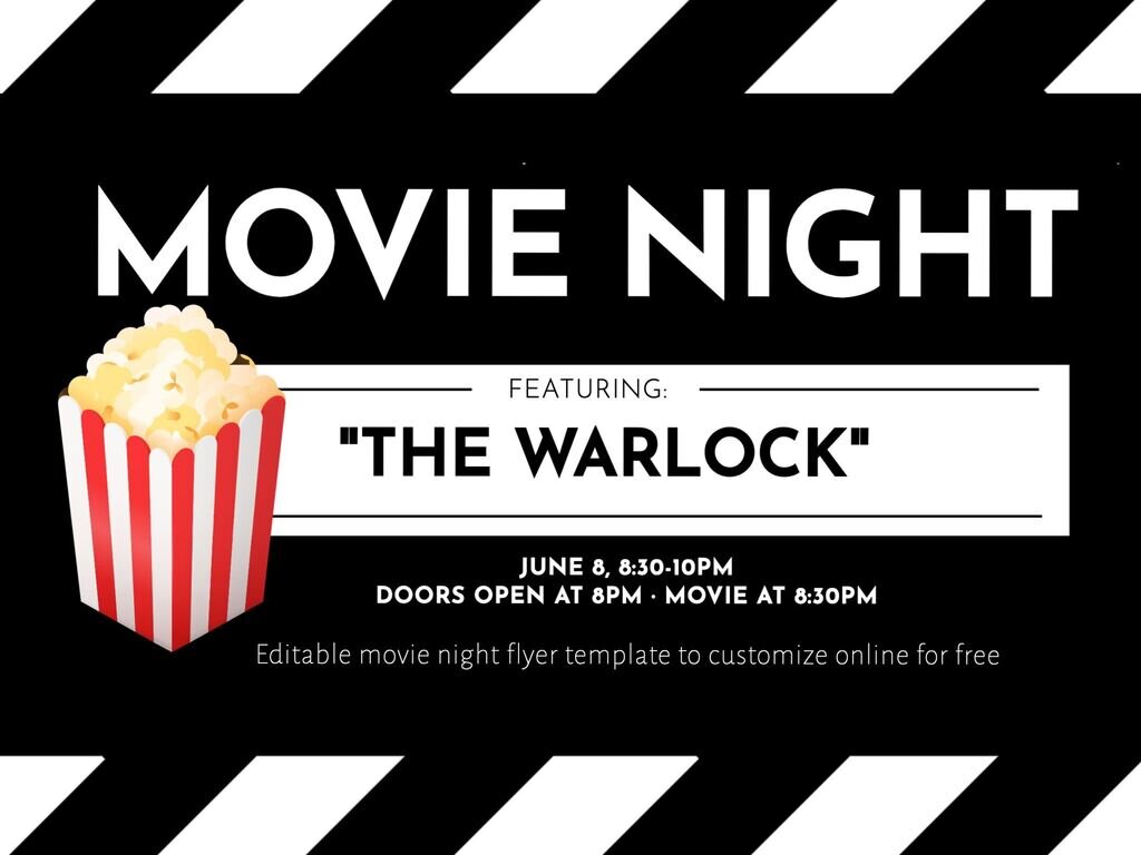 Drive-in and Movie Night Custom Free Templates Regarding Family Night Flyer Template