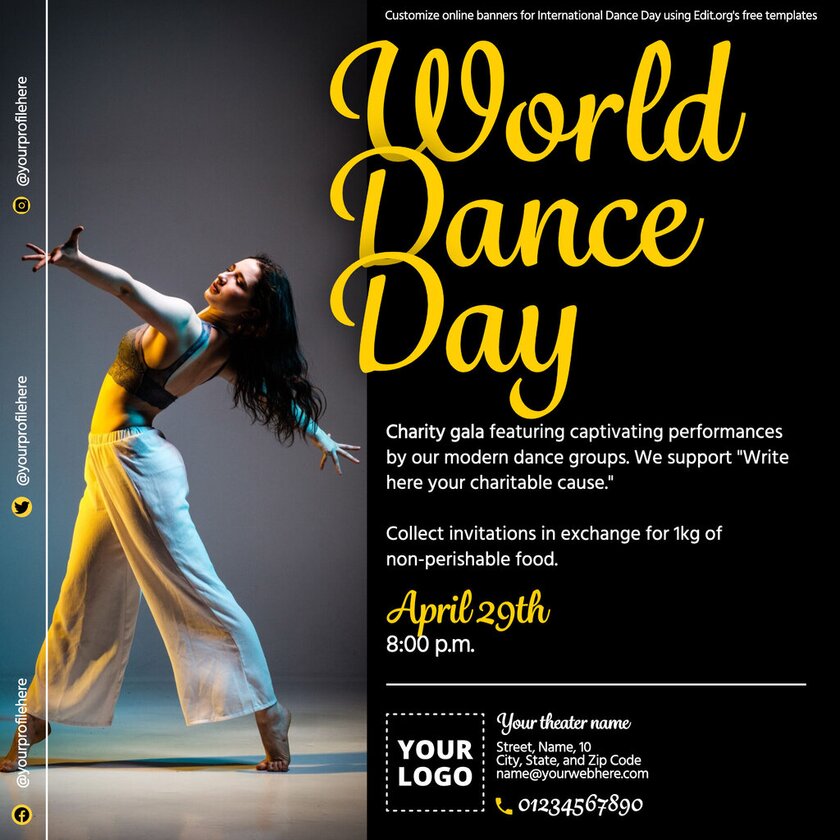 Banners for World Dance Day banner designs with free images