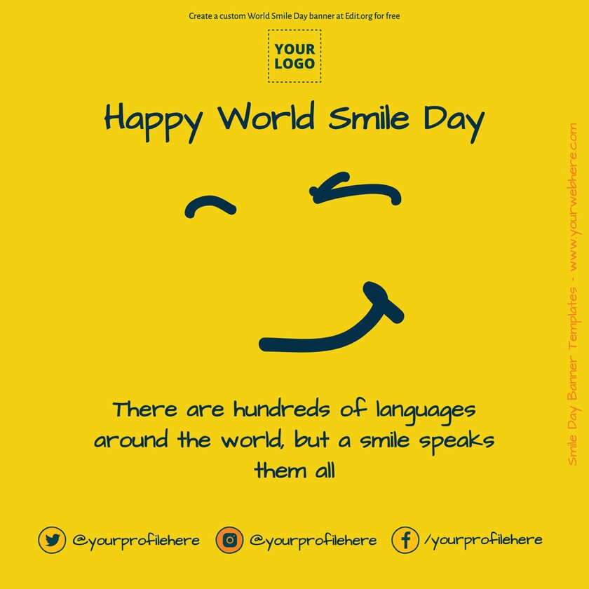 Customizable World Smile Day banner design online