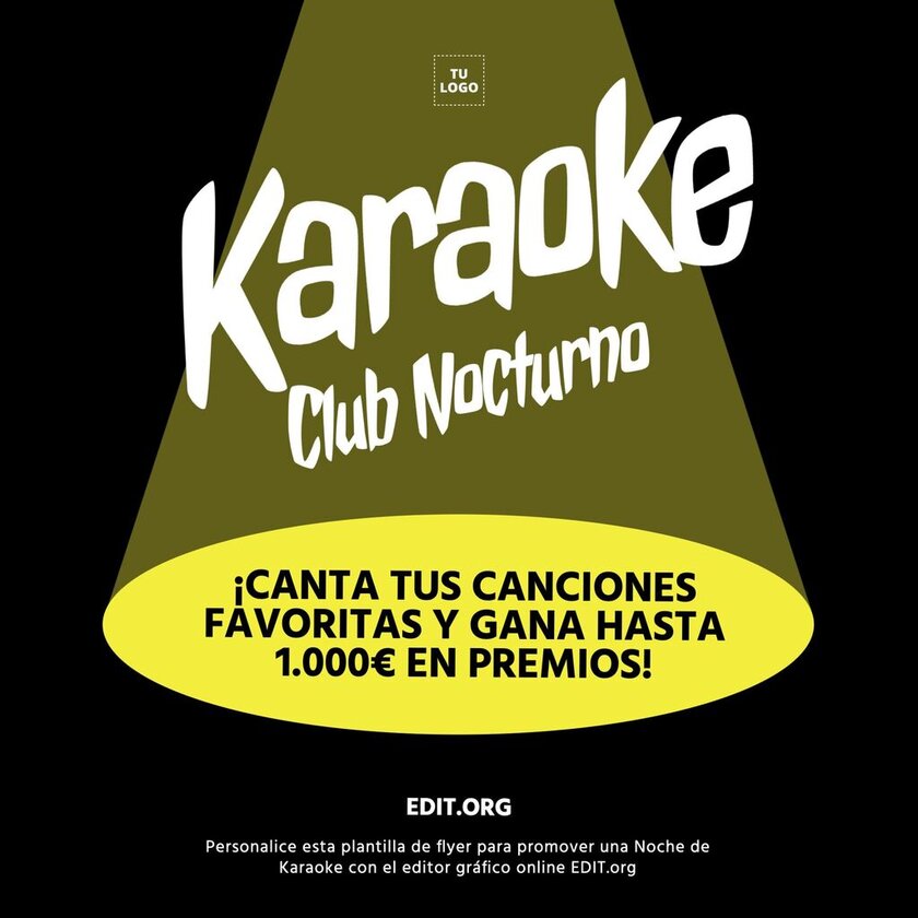 Plantilla editable de flyer para promocionar un Karaoke