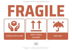 Customizable Handle With Care Sign Templates