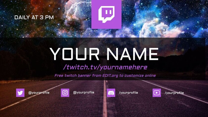 Editable Twitch Banner Designs Online