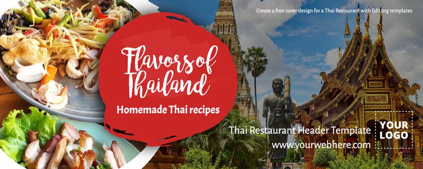 Customizable Thai food header banner online