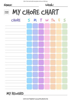 Free Printable Chore List Templates