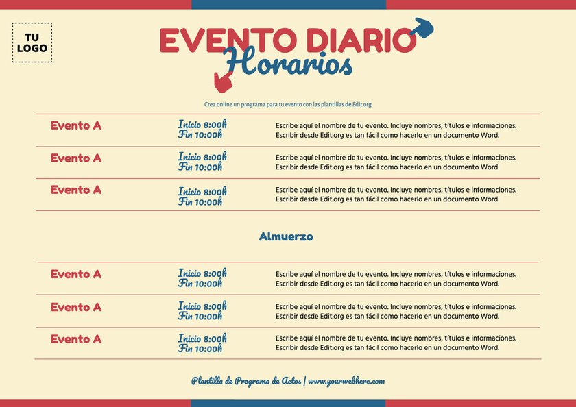 Edita Plantillas Para Programas De Eventos