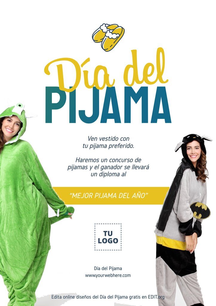 Diseños de carteles del Día del Pijama en la escuela