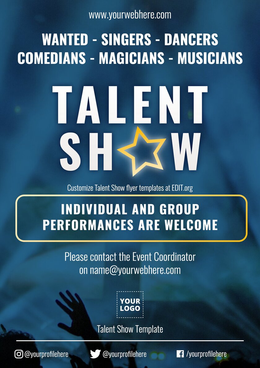 Editable Talent Show posters template free