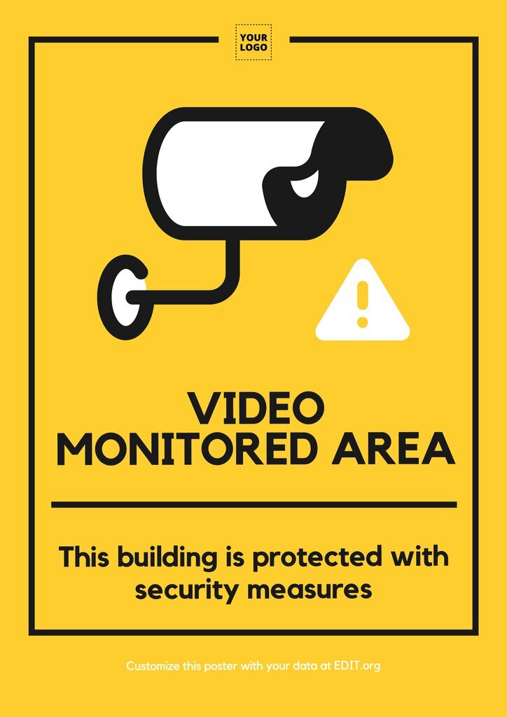 Create a free video surveillance poster and print it