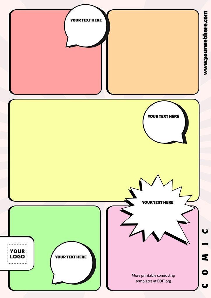 printable comic strips with blank bubbles