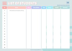 Free Editable Class List Templates