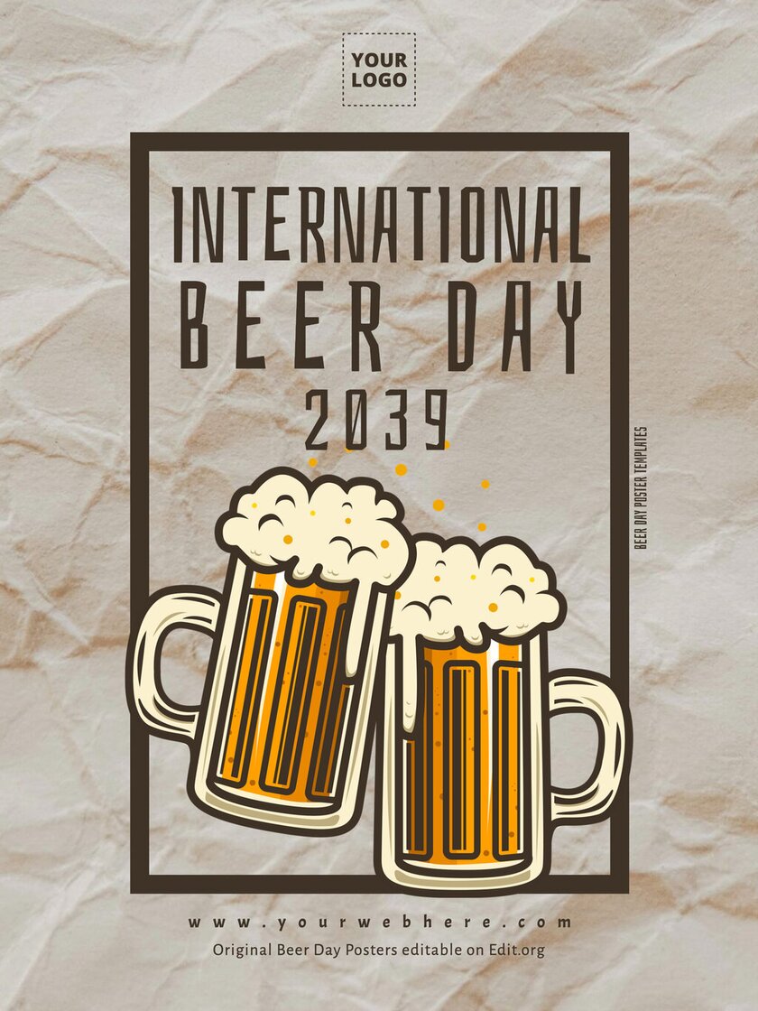 Printable International Beer Day poster templates