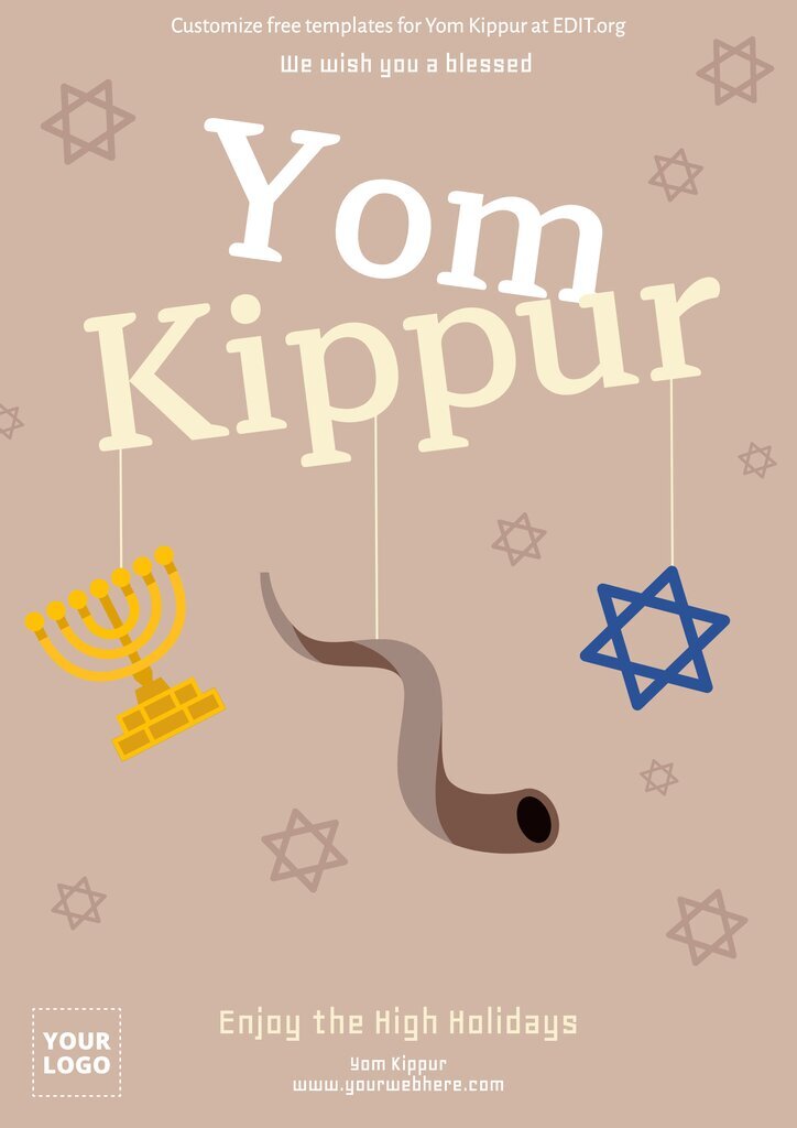 Free editable Yom Kippur posters