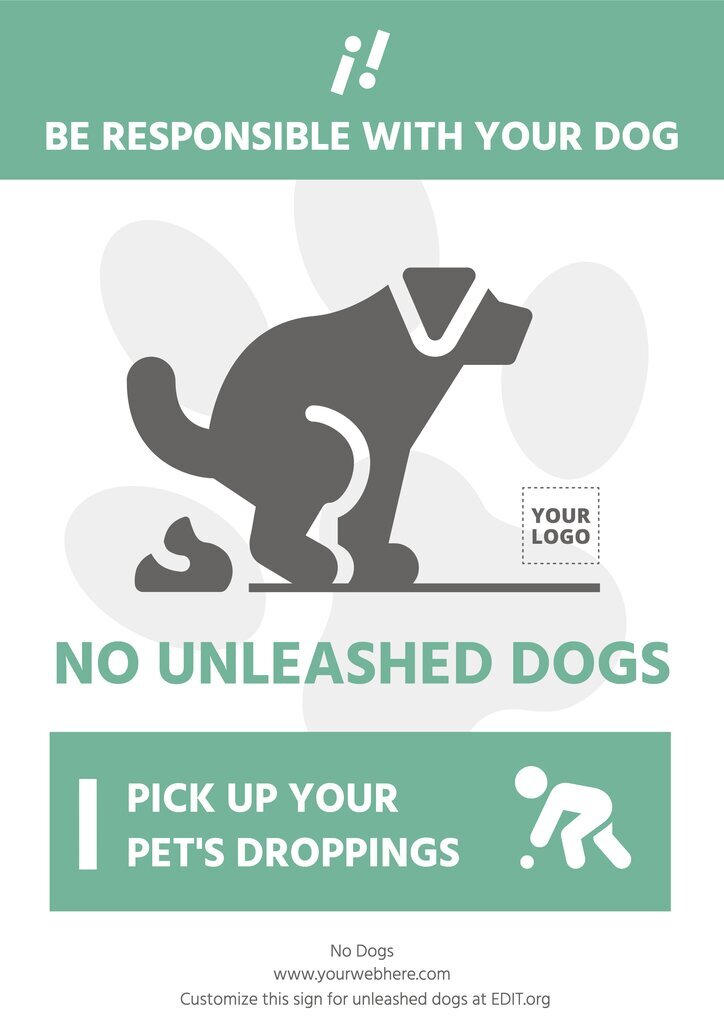 Free no dog urine sign to customize online