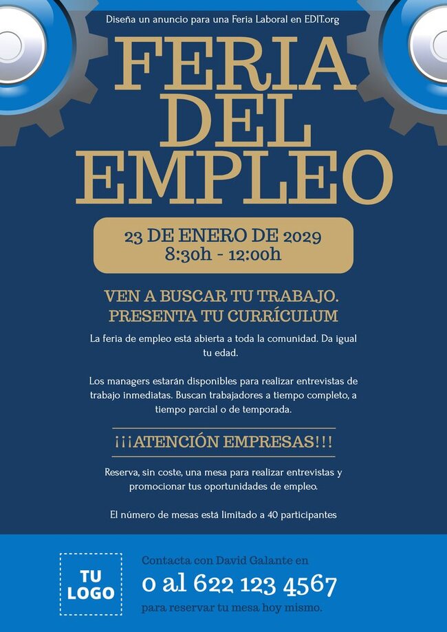 Crea Un Flyer De Feria Del Empleo Con Plantillas Online