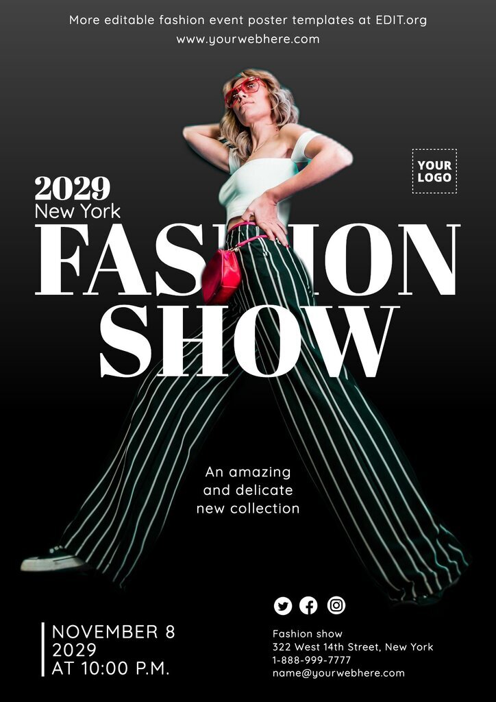 Editable fashion show poster template