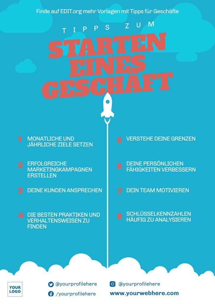 Bearbeitbare Vorlagen mit Tipps für Unternehmen