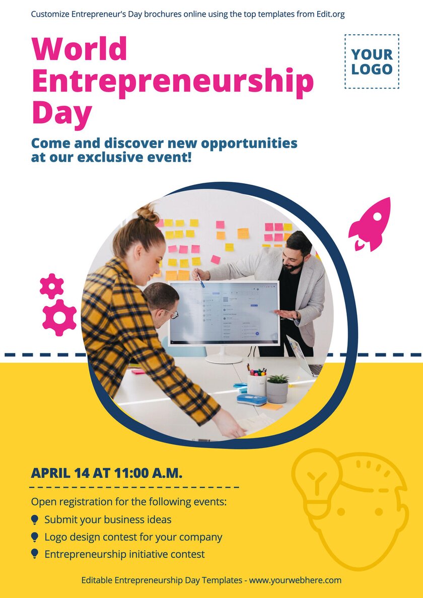 Editable flyer template for Social Entrepreneurship Day