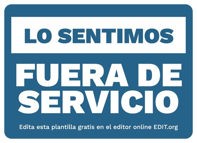 Carteles Editables De Fuera De Servicio Y No Funciona Para Imprimir ...