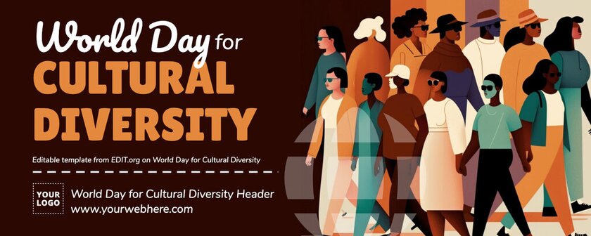 Editable world day of cultural diversity banners for social media