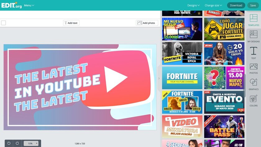 Online graphic designs to promote youtube channel